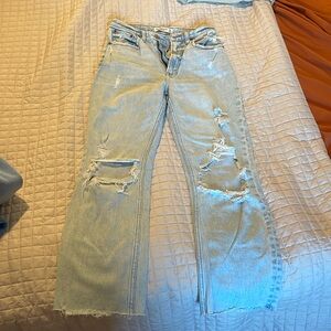 Abercrombie Curve Love Ultra High Rise Ankle Straight Jeans